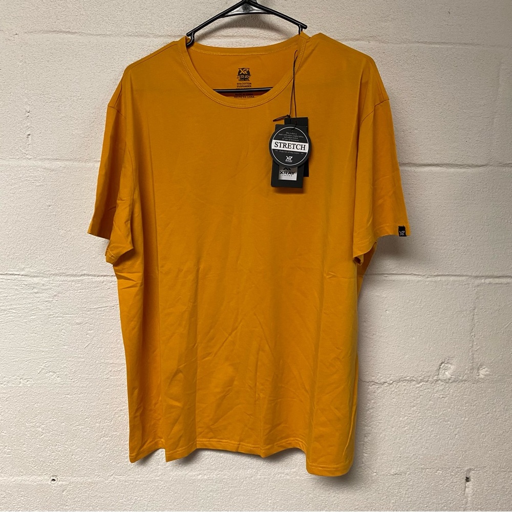 NWT Men's Mustard Yellow Stretch T-Shirt Size 3XL